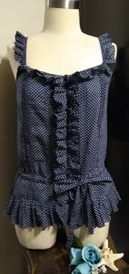 EUC  JUICY COUTURE Structured, Ruffled Blouse Sm